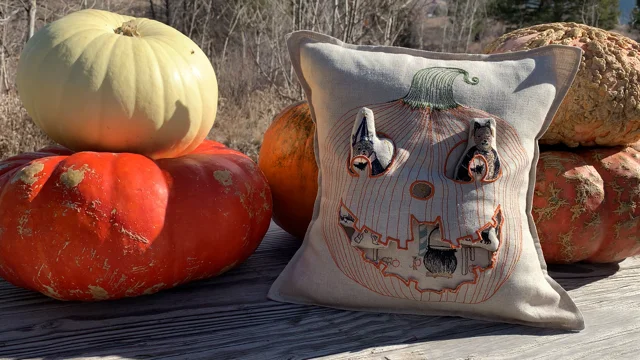 Primitive Jack o Lantern Lumbar Pillow Cover