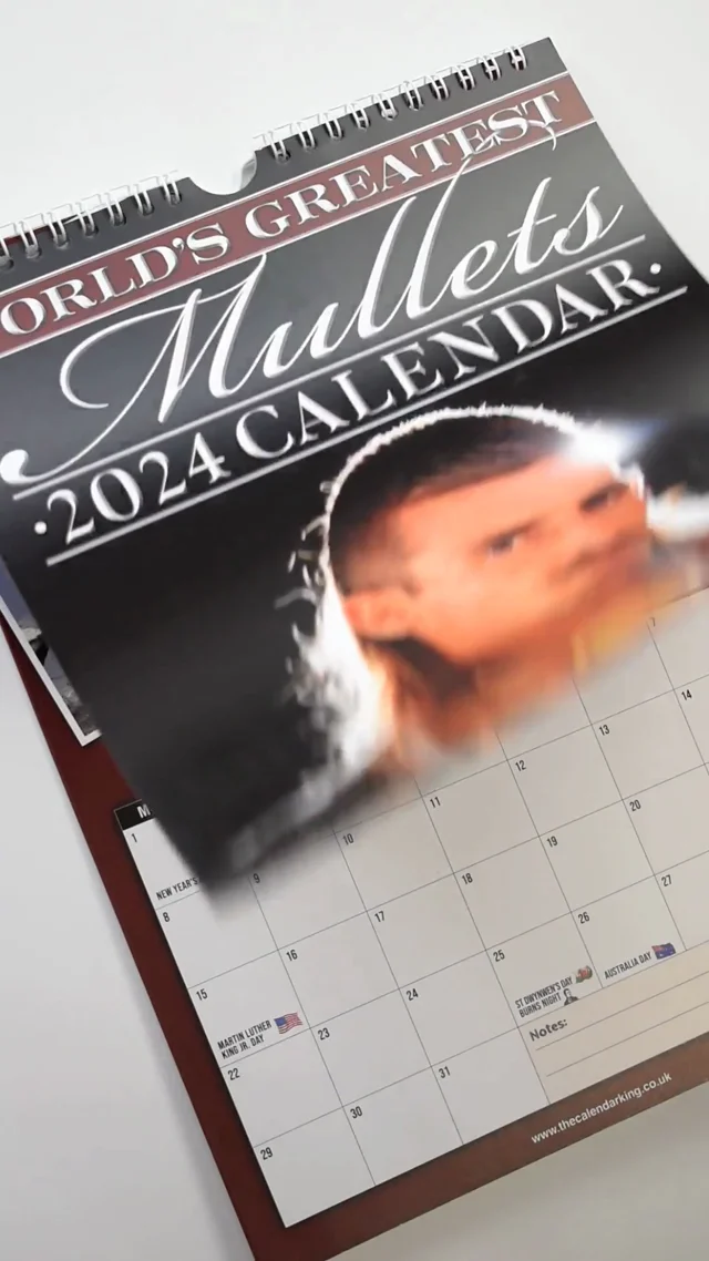 World's Greatest Mullets 2024 Wall Calendar // Funny / Quirky / Christmas /  Birthday / Gift Idea / Present / Novelty / Humour 