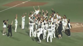【ファーム】就任2年目でウエスタン・リーグ優勝に導いたホークス・小久保裕紀二軍監督の胴上げ!!  2023年9月29日 福岡ソフトバンクホークス 対 中日ドラゴンズ