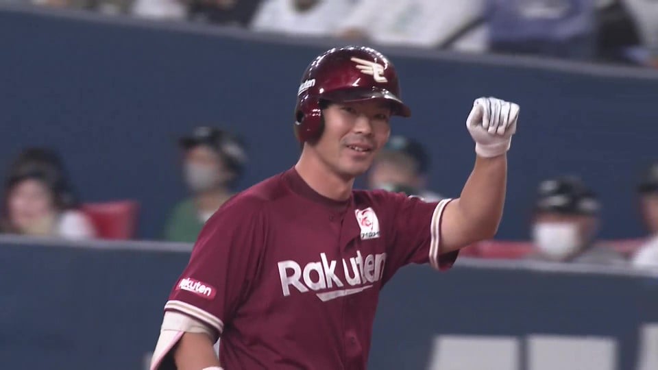 【1回表】幸先よく先制!! イーグルス・島内宏明 二遊間を抜けるタイムリーヒットを放つ!!  2023年10月1日 オリックス・バファローズ 対 東北楽天ゴールデンイーグルス