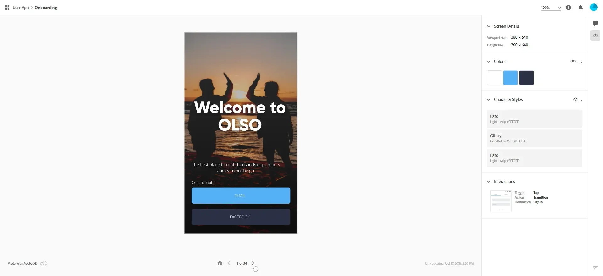 UI/UX design for OLSO App on Vimeo