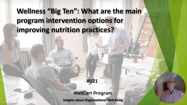 #021 Wellness "Big Ten": What are the main program intervention options for improving nutrition practices?