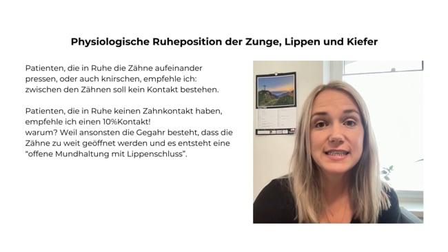 Lektion 1 - physiologische Ruheposition von Zunge, Lippen, Kiefer