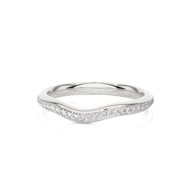 0.41 carat curved lab grown diamond eternity ring (full set) in white gold