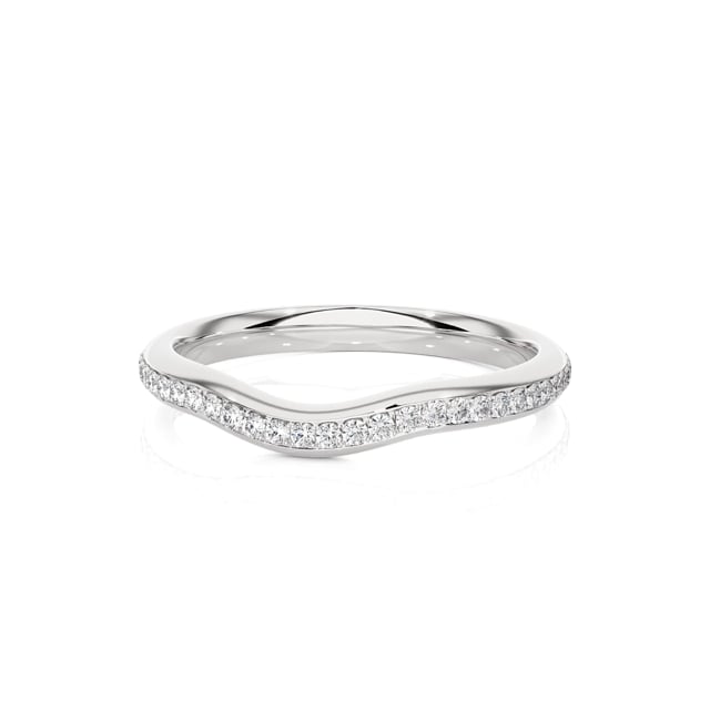 0.41 carat alliance courbe (tour complet) en or blanc et diamants de laboratoire