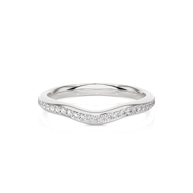 0.23 carat curved lab grown diamond eternity ring (half set) in white gold