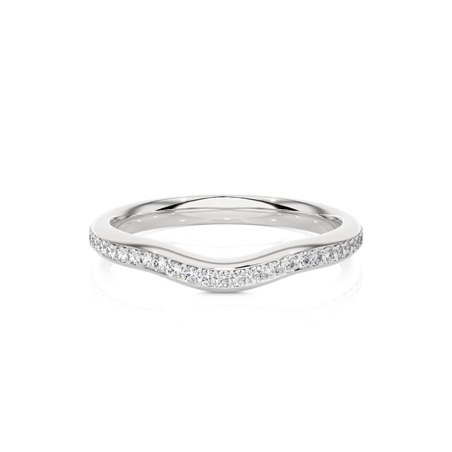 0.23 carat alliance courbe (demi-tour) en or blanc et diamants de laboratoire