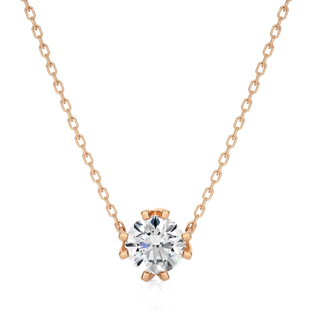 2.50 Karat Solitär Anhänger aus Rotgold mit rundem laborgezüchtetem Diamant