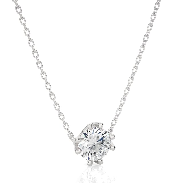 1.20 Karat Solitär Anhänger aus Weißgold mit rundem laborgezüchtetem Diamant