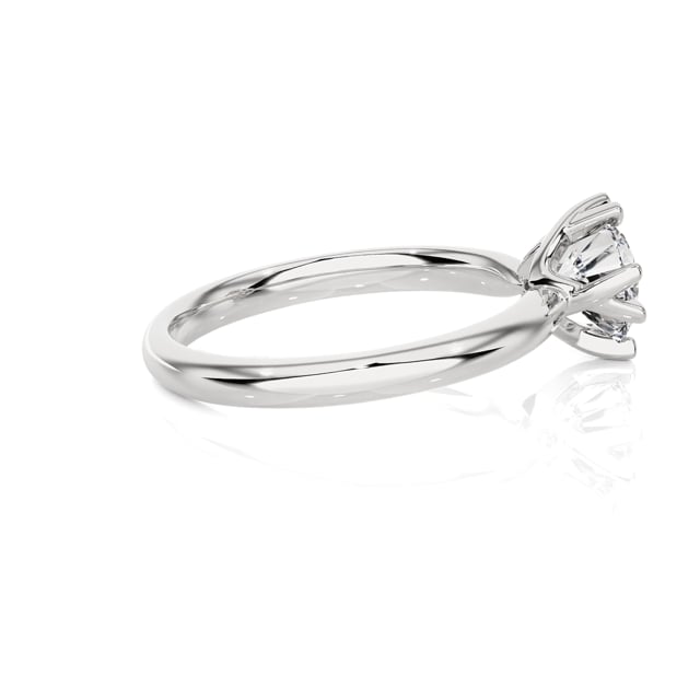 1.00 carat solitaire ring with lab grown diamond in white gold
