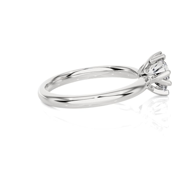 1.00 carat bague solitaire en or blanc avec diamant de laboratoire rond