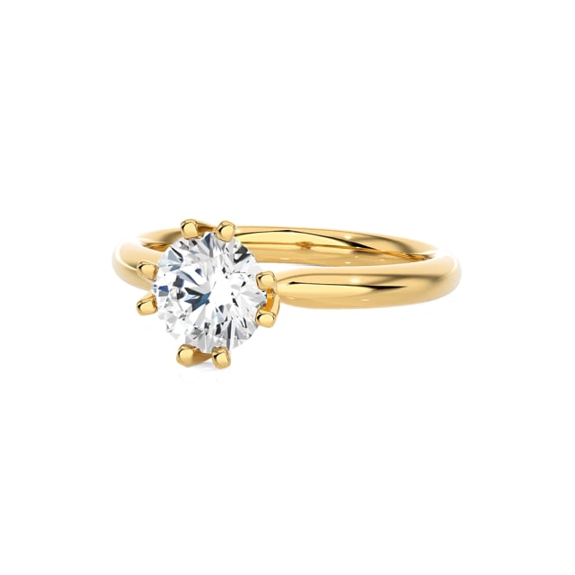 2.50 carat solitaire ring with lab grown diamond in yellow gold