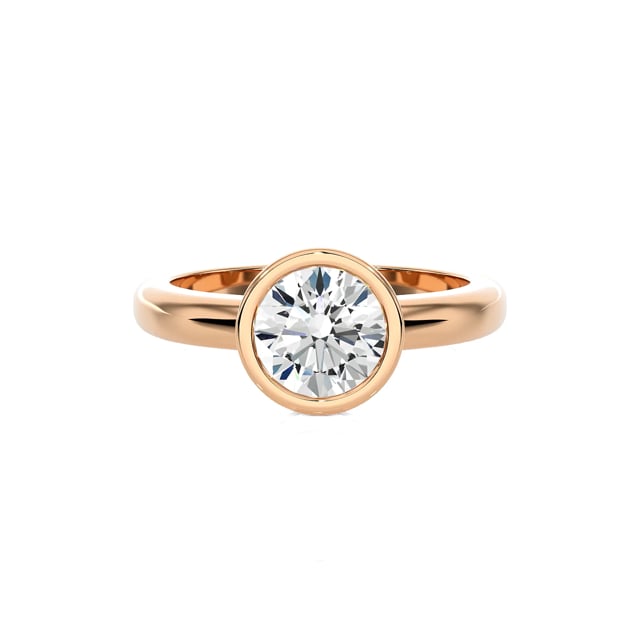 5.00 Karat Solitärring aus Rotgold mit rundem Labordiamant