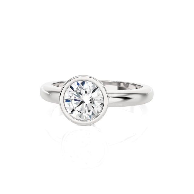 5.00 carat solitaire ring in white gold with round lab grown diamond