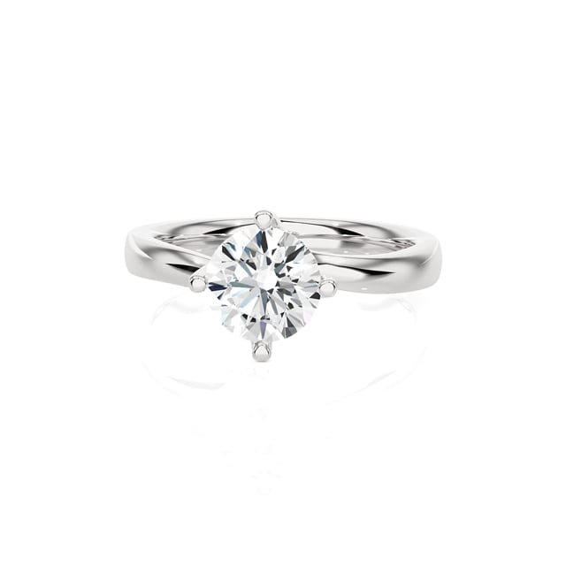 1.00 carat bague solitaire en or blanc avec diamant de laboratoire rond