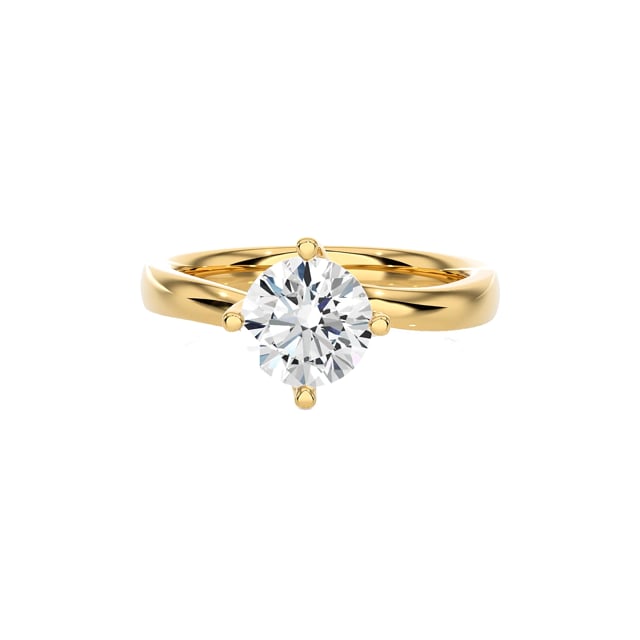 1.20 Karat Solitärring aus Gelbgold mit rundem Labordiamant