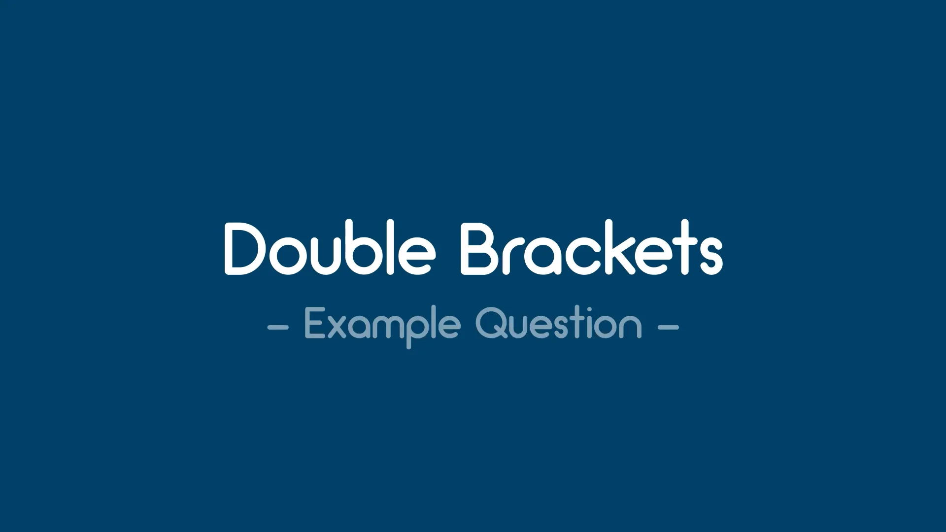 2 - Double Brackets Concept review on Vimeo