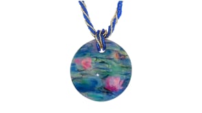 Italian Water Lilies Murano Glass Multi-Strand Pendant Necklace with 18kt Gold Over Sterling