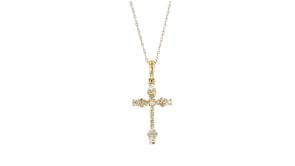25 ct. t.w. Diamond Cross Pendant Necklace in 14kt Yellow Gold