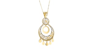 Italian 14kt Yellow Gold Filigree Pendant Necklace