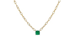 50 Carat Emerald Paper Clip Link Necklace in 18kt Gold Over Sterling