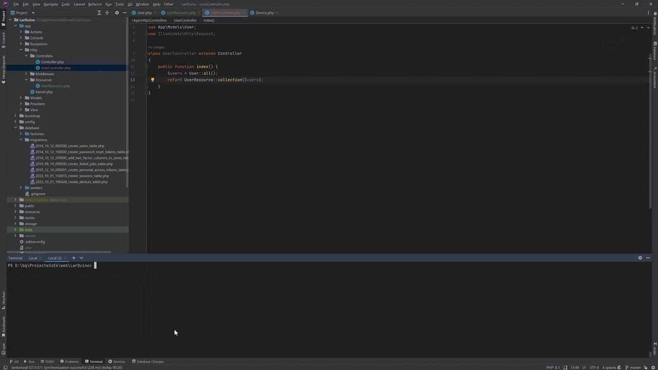 Crearea unui API CRUD complet pentru gestionarea utilizatorilor cu Laravel