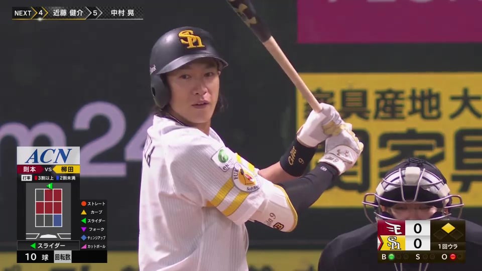 【1回裏】低めを上手く捌いた!! ホークス・柳田悠岐 先制のタイムリーヒット!!  2023年10月3日 福岡ソフトバンクホークス 対 東北楽天ゴールデンイーグルス