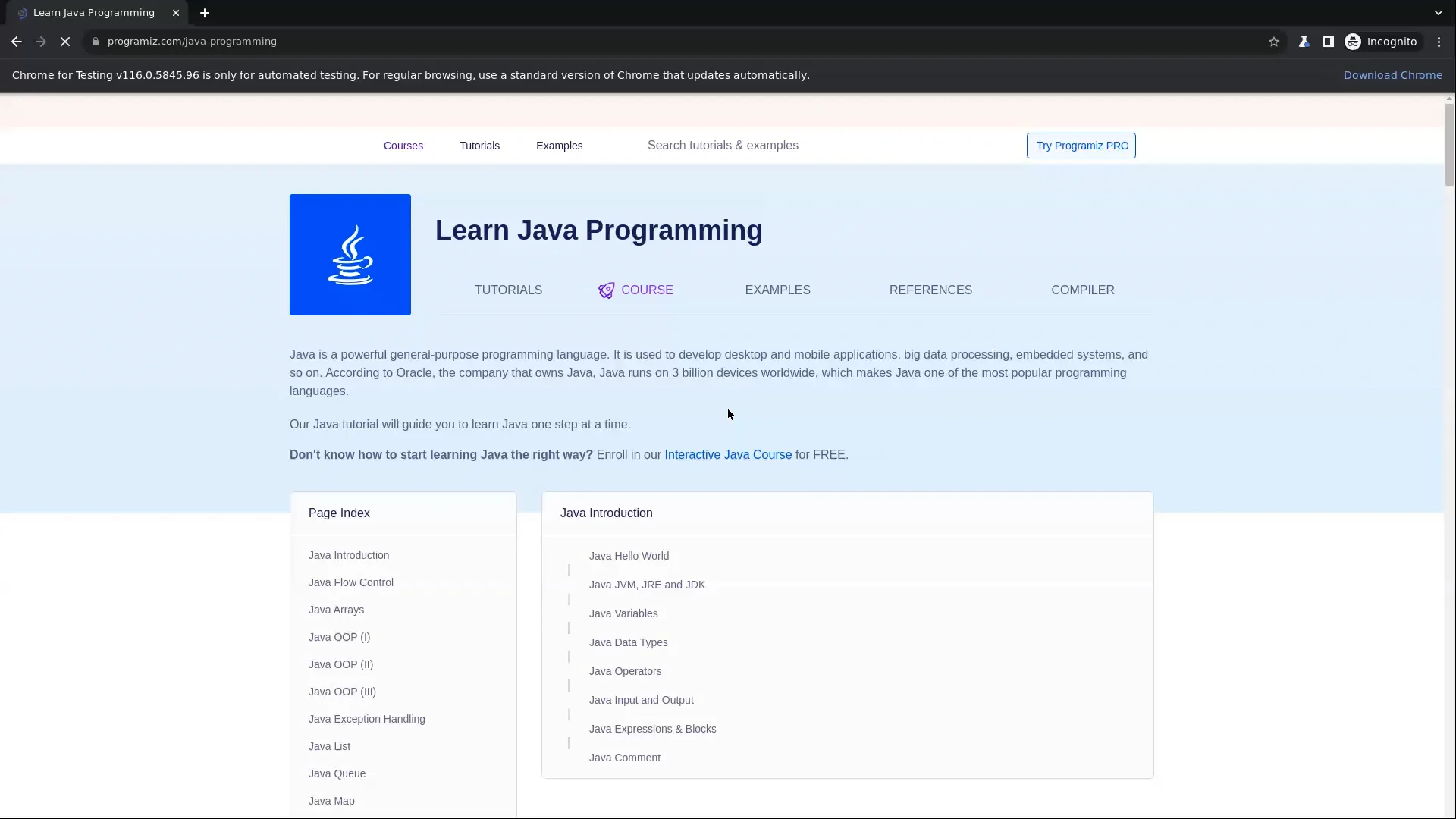 Java learning on Vimeo