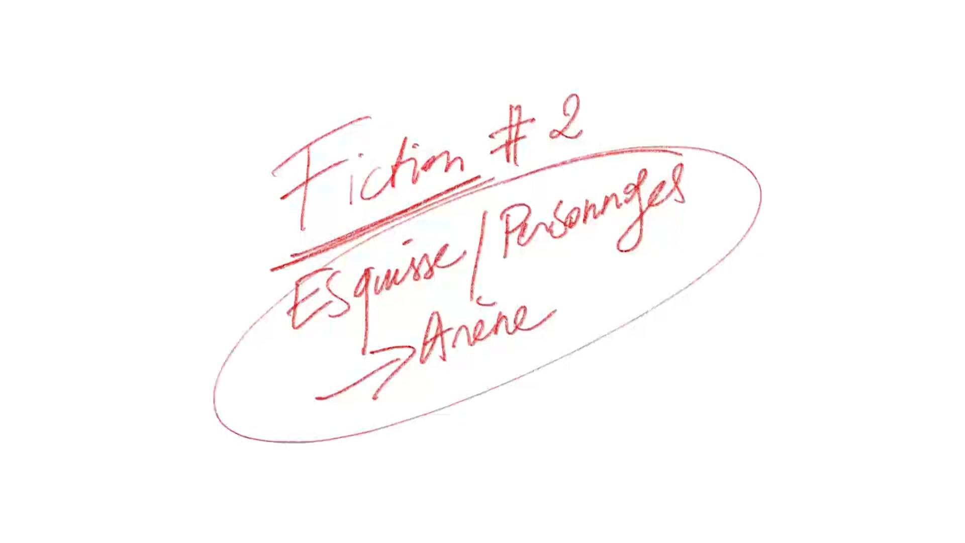 Fiction 2 - Esquisse/ Exposition, personnage principal.