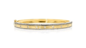 70 ct. t.w. Diamond-Studded Bangle Bracelet in 18kt Gold Over Sterling