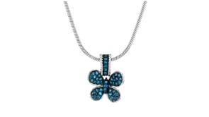 25 ct. t.w. Blue Diamond Butterfly Pendant Necklace in Sterling Silver