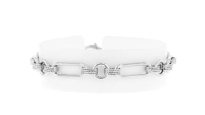 Sterling Silver Oval and Paper Clip Link Bracelet