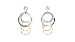 14kt Yellow Gold and Sterling Silver CIRCLE DROP EARRING JACKETS