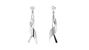 14kt White Gold Twisted Drop Earring Jackets