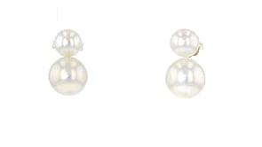 5-7.5mm Cultured Akoya Pearl Double Drop Earrings in 14kt Yellow Gold