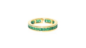 1.10 ct. t.w. Emerald Eternity Band in 14kt Yellow Gold