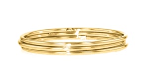 Italian 22kt Gold Over Sterling Jewelry Set Three Polished Bangle Bracelets