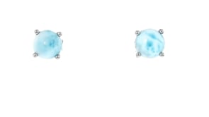 7mm Larimar Stud Earrings in Sterling Silver