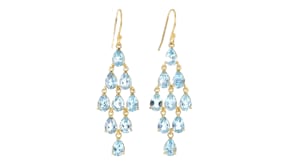 14.00 ct. t.w. Sky Blue Topaz Chandelier Earrings in 18kt Gold Over Sterling