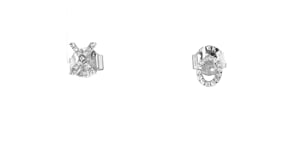 10 ct. t.w. Diamond XO Mismatched Earrings in 14kt White Gold