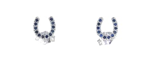 10 ct. t.w. Sapphire Horseshoe Earrings in Sterling Silver