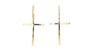 14kt Yellow Gold Cross Drop Earrings