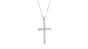 1.00 ct. t.w. Diamond Cross Pendant Necklace in 14kt White Gold