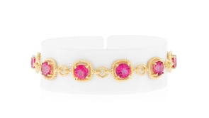9.00 ct. t.w. Pink Topaz Bracelet in 18kt Gold Over Sterling