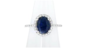 3.30 Carat Sapphire and .56 ct. t.w. Diamond Ring in 14kt White Gold