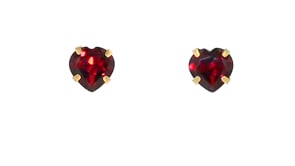 4.50 ct. t.w. Garnet Heart Martini Stud Earrings in 14kt Yellow Gold