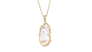 8x20mm Cultured Baroque Pearl Pendant in 14kt Yellow Gold