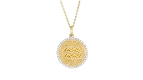 20 ct. t.w. Diamond Zodiac Pendant Necklace in 18kt Gold Over Sterling