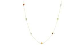 80 ct. t.w. Multi-Gemstone Station Necklace in 14kt Yellow Gold