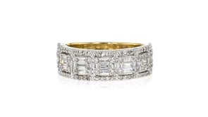 80 ct. t.w. Baguette and Round Diamond Ring in 14kt Two-Tone Gold